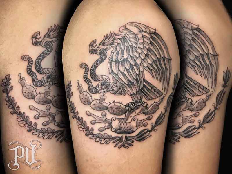 Mexican Eagle And Snake Tattoo 3