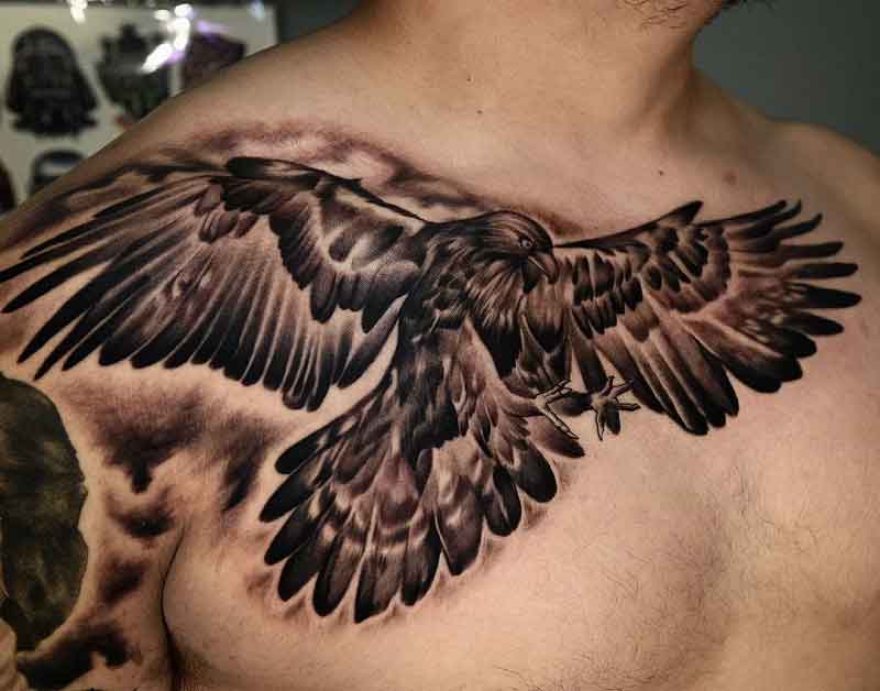 Mexican Eagle Chest Tattoo 1