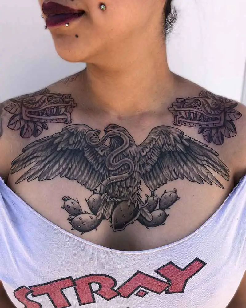 Mexican Eagle Chest Tattoo 2