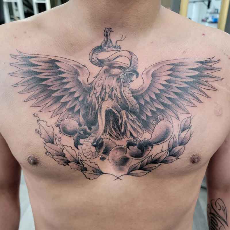 Mexican Eagle Chest Tattoo 4