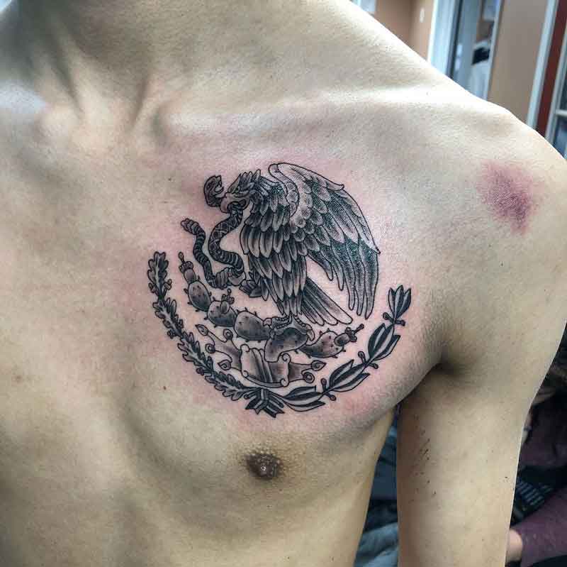 Mexican Eagle Chest Tattoo 5