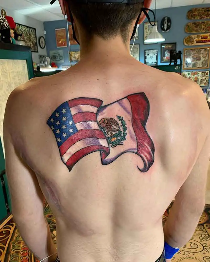 Mexican Flag Tattoo 3
