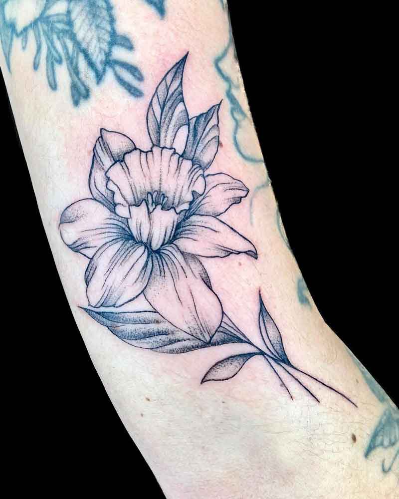 Narcissus December Birth Flower Tattoo 1