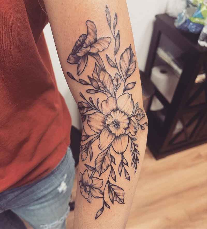 Narcissus December Birth Flower Tattoo 3