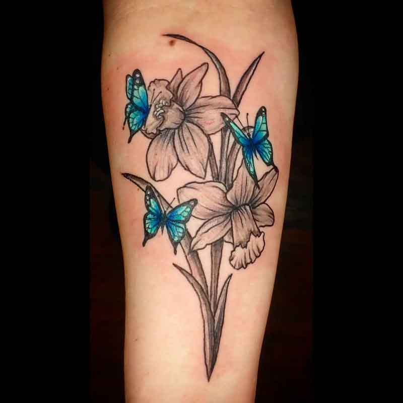 Narcissus December Birth Flower Tattoo 5