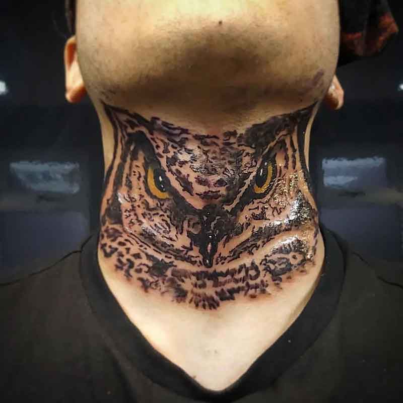 Owl Throat Tattoo 3