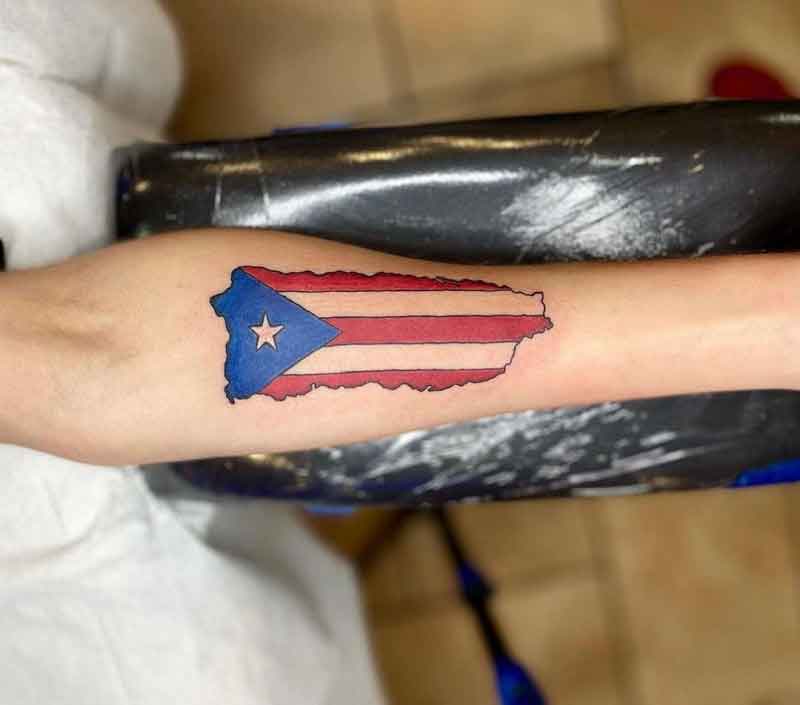 Puerto Rican Flag Tattoo 3