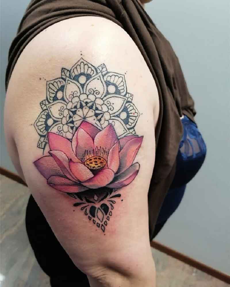 Realism Lotus Flower Tattoo 3