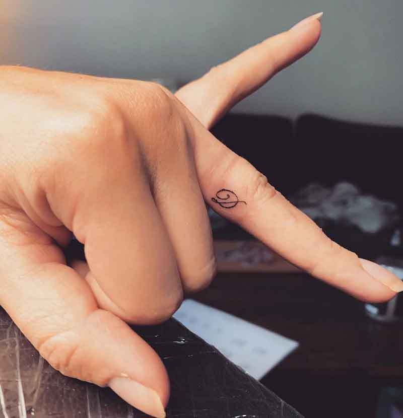 Ring Finger Initial Tattoos 1