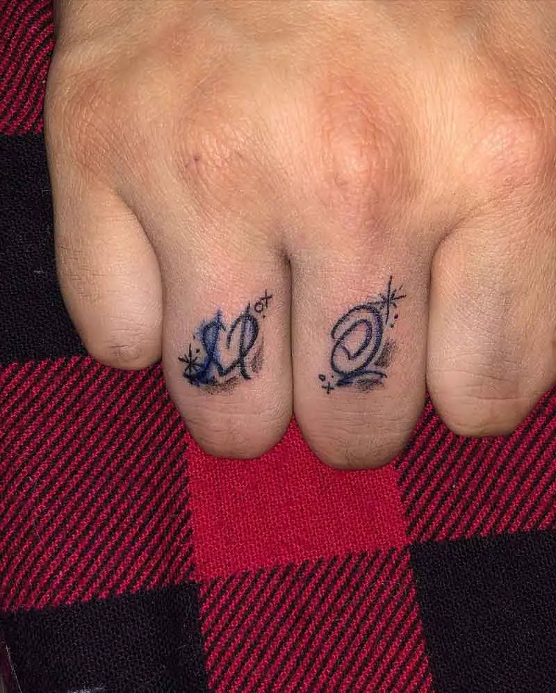 Ring Finger Initial Tattoos 2