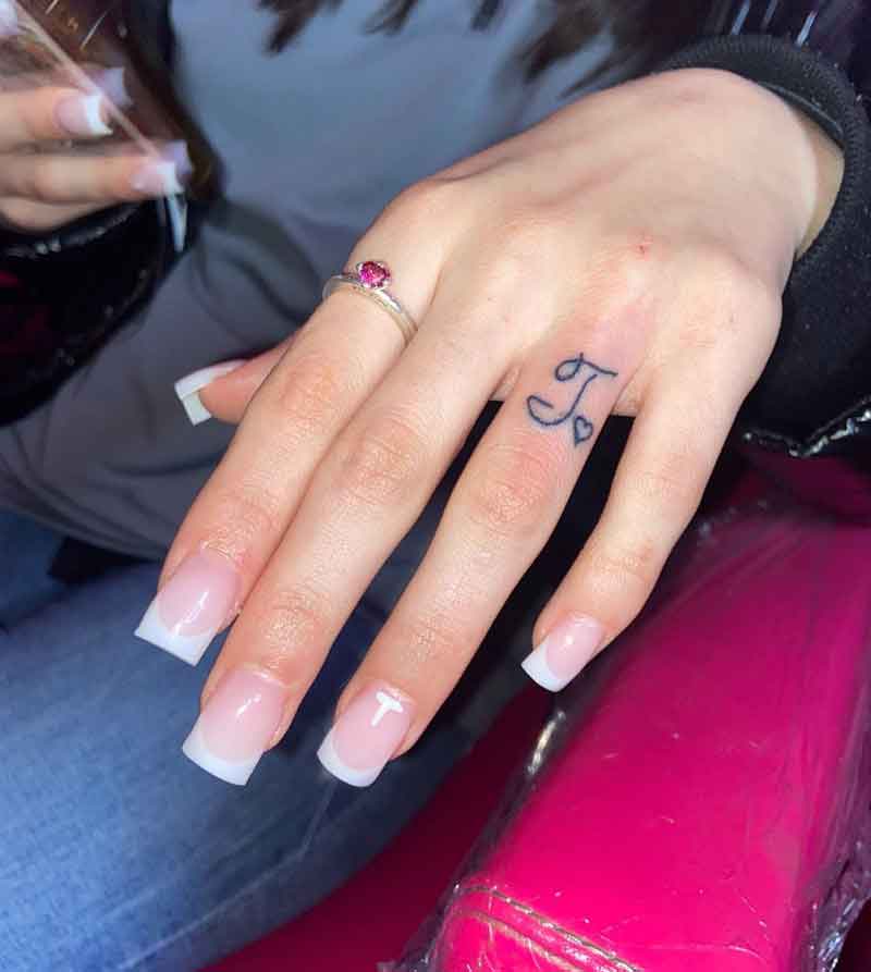 Ring Finger Initial Tattoos 3