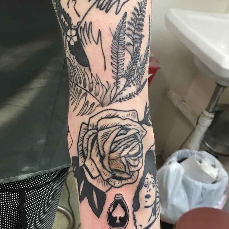 Rose Elbow Tattoo 1