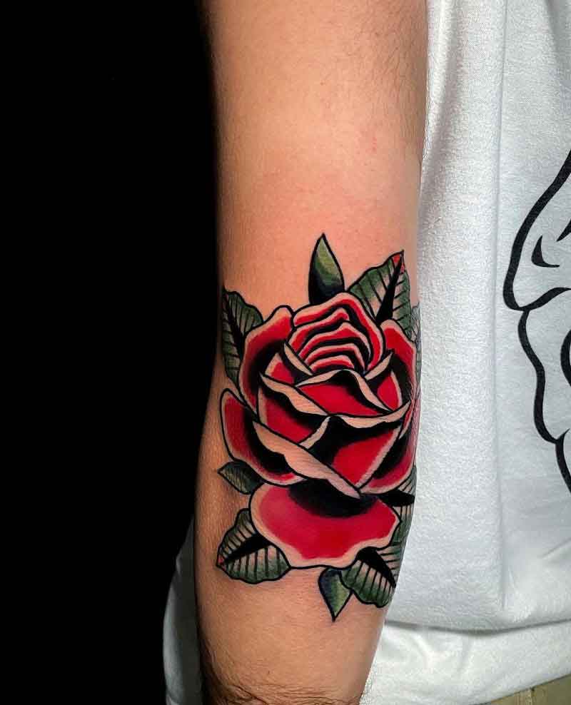 Rose Elbow Tattoo 3