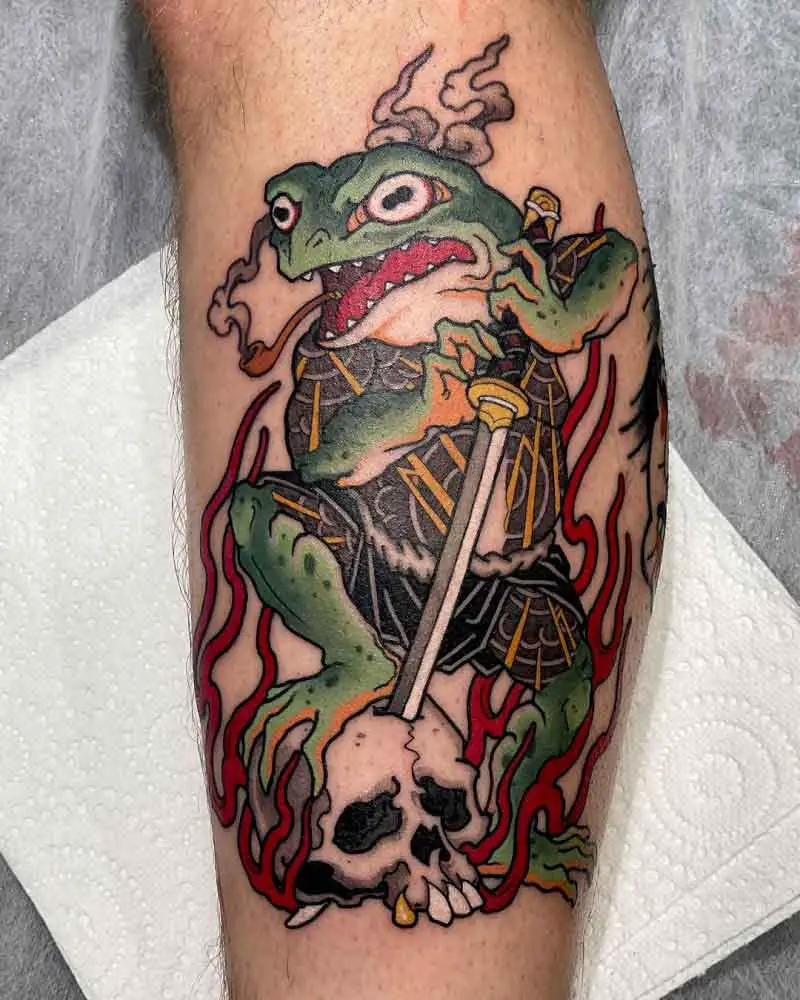 Samurai Japanese Frog Tattoo 6