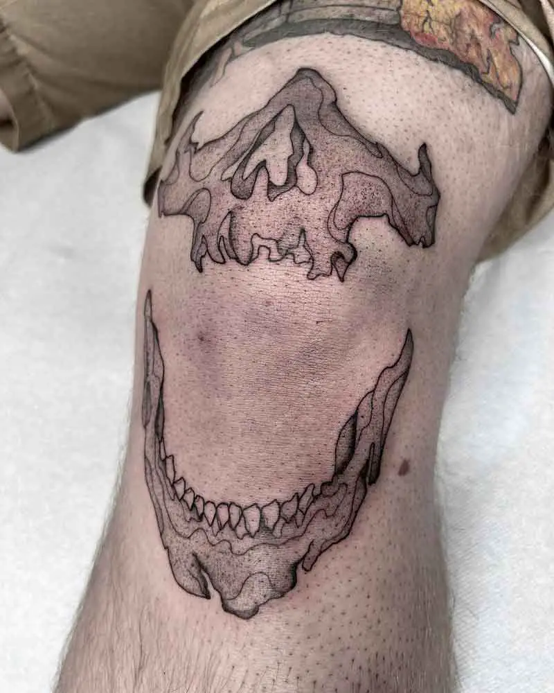 Skull Knee Tattoo 1