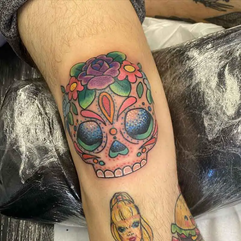 Skull Knee Tattoo 2