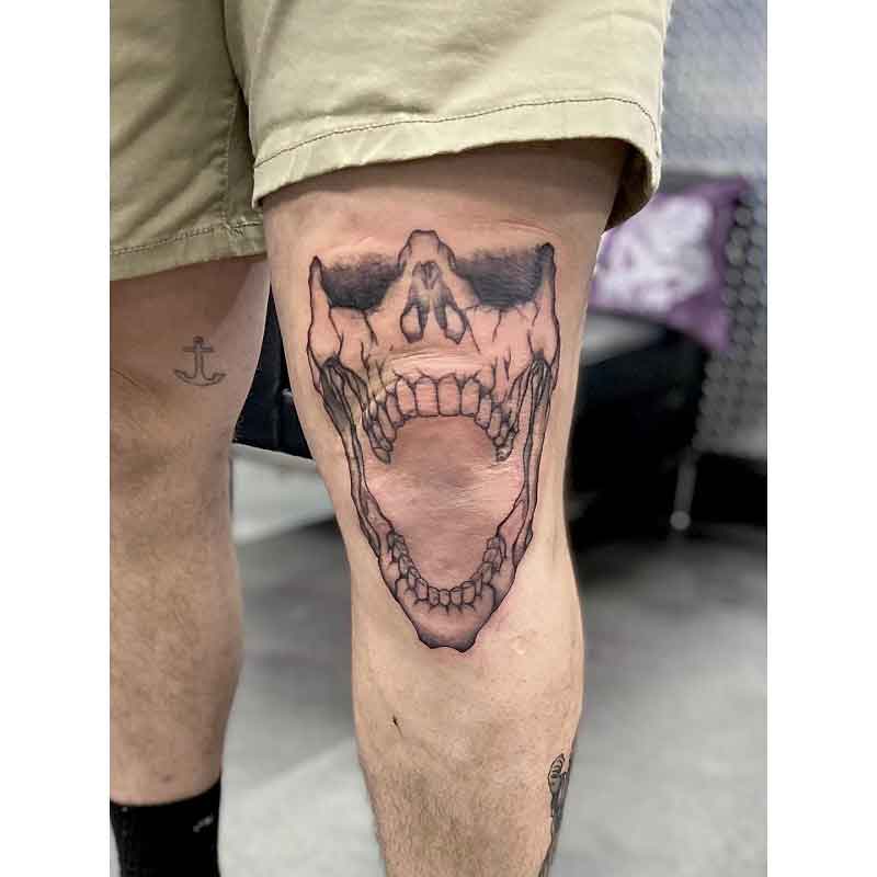 Skull Knee Tattoo 3