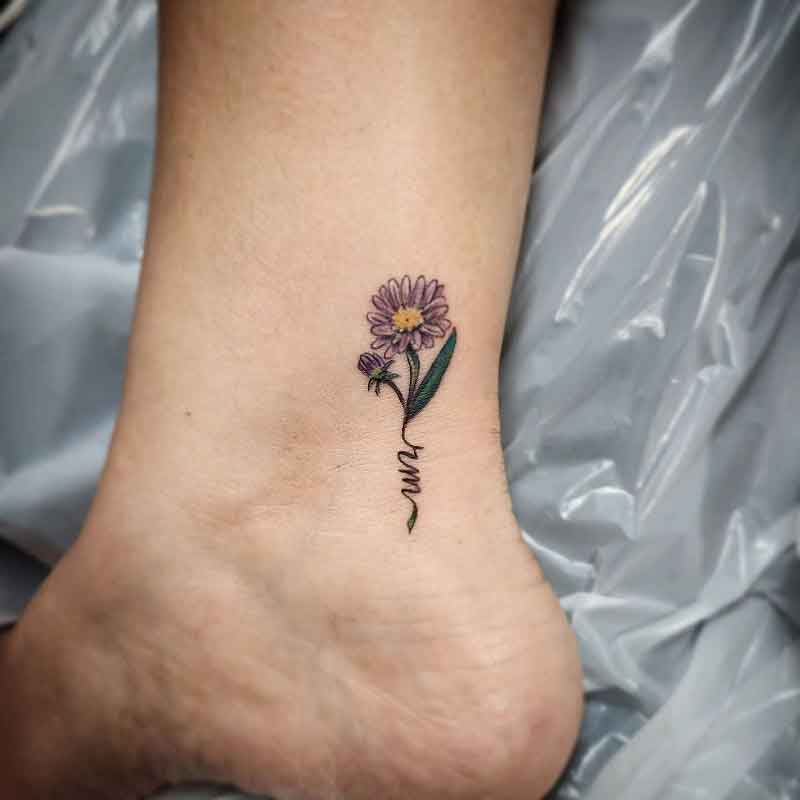 Small September Birth Flower Tattoo 2