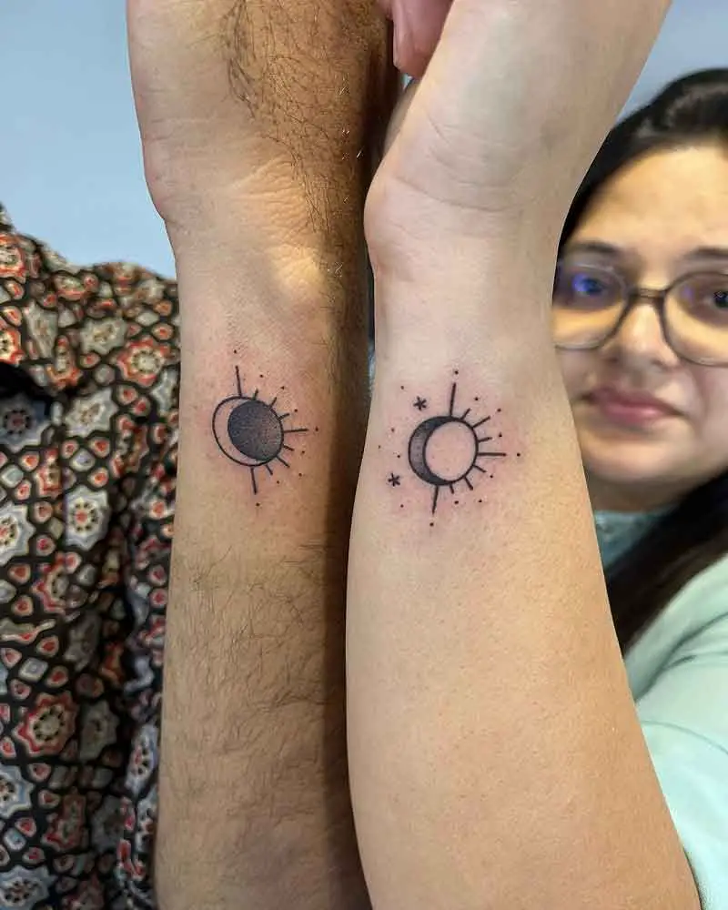 Soulmate Sun And Moon Couple Tattoo 3