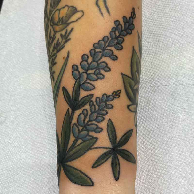 Traditional Bluebonnet Tattoo 1