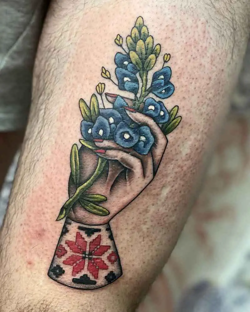 Traditional Bluebonnet Tattoo 2