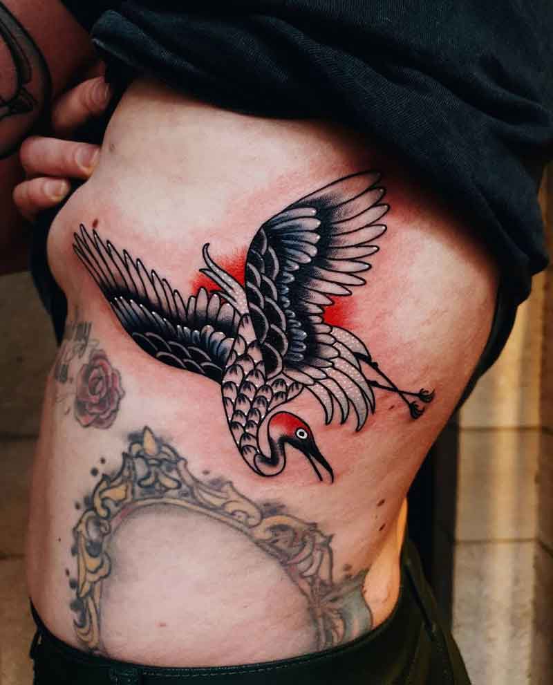 Traditional Crane Tattoo 2