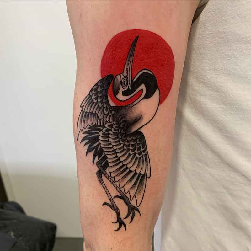 Traditional Japanese Crane Tattoo 1