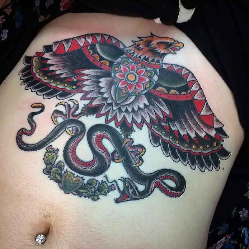 Traditional Mexican Eagle Tattoo 4