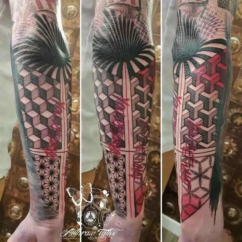 Trash Polka Geometric Tattoo 1