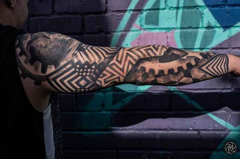 Trash Polka Geometric Tattoo 5