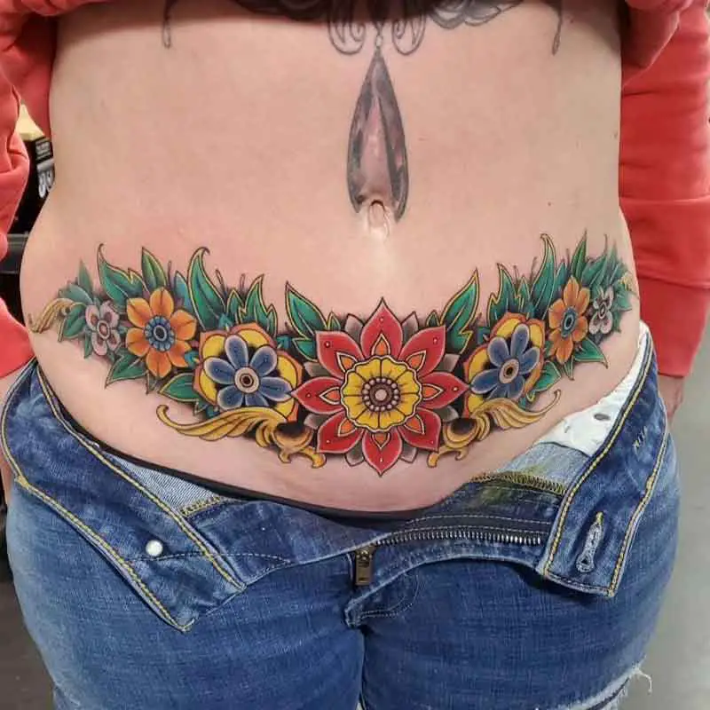 Tummy Tuck Cover Up Tattoo Ideas 1