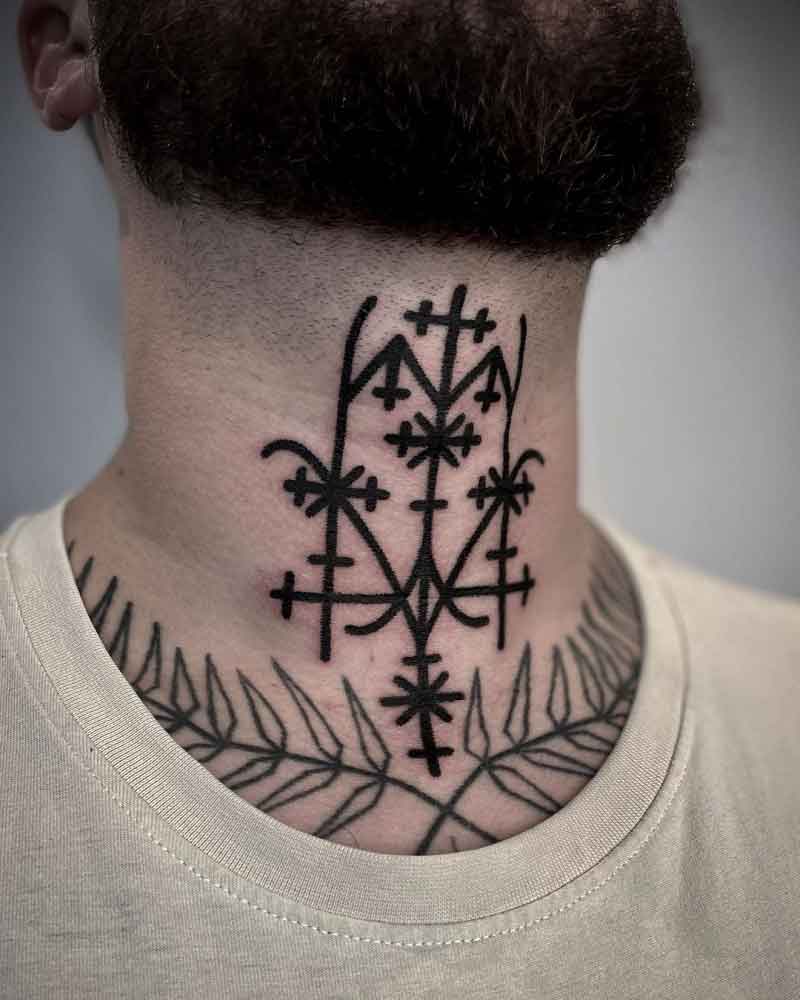 Unique Throat Tattoo Designs 2