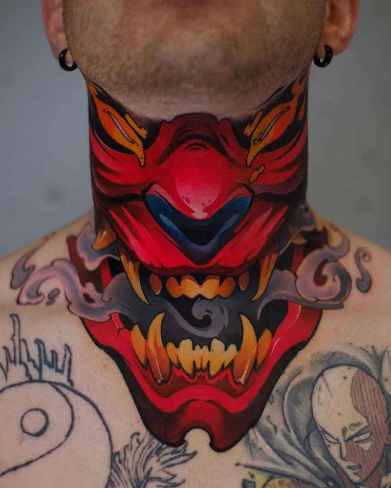 Unique Throat Tattoo Designs 3