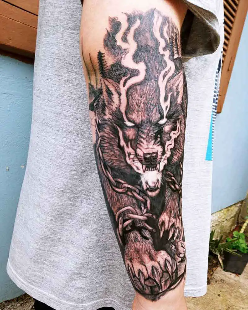 Viking Fenrir Tattoo 1