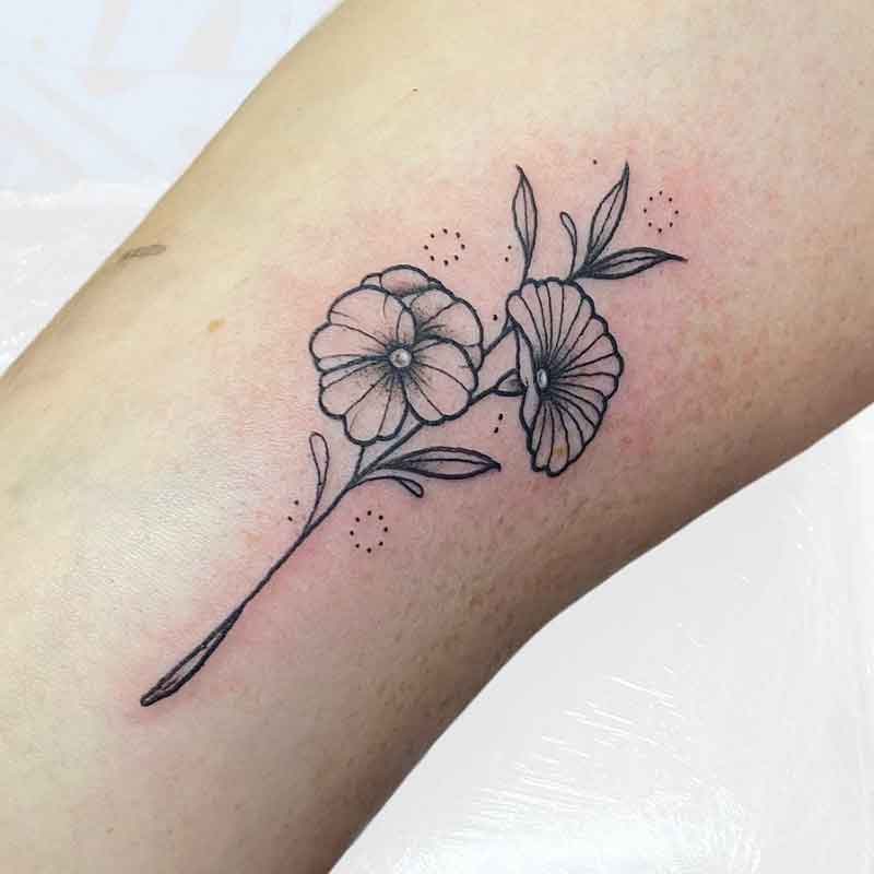 Violet February Birth Flower Tattoo 3