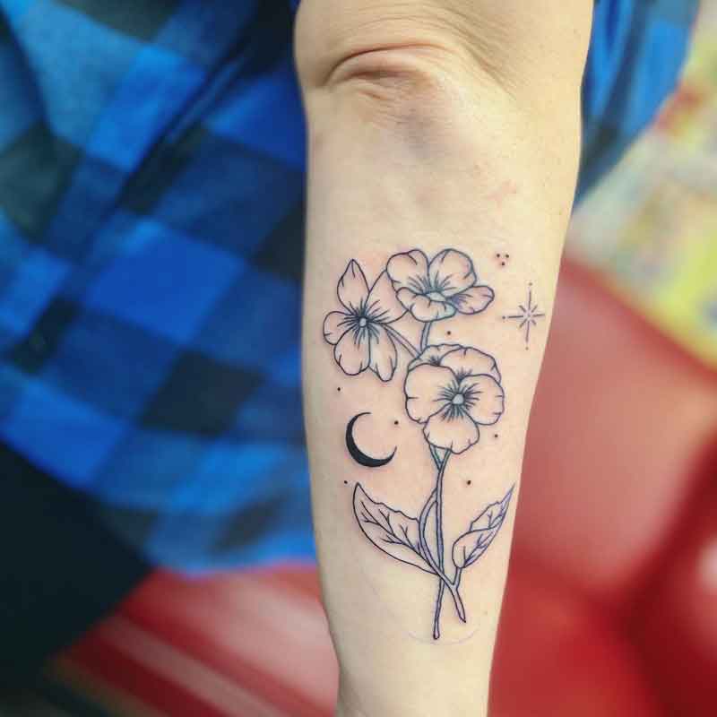 Violet February Birth Flower Tattoo 5