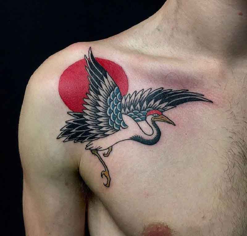 White Crane Tattoo 1