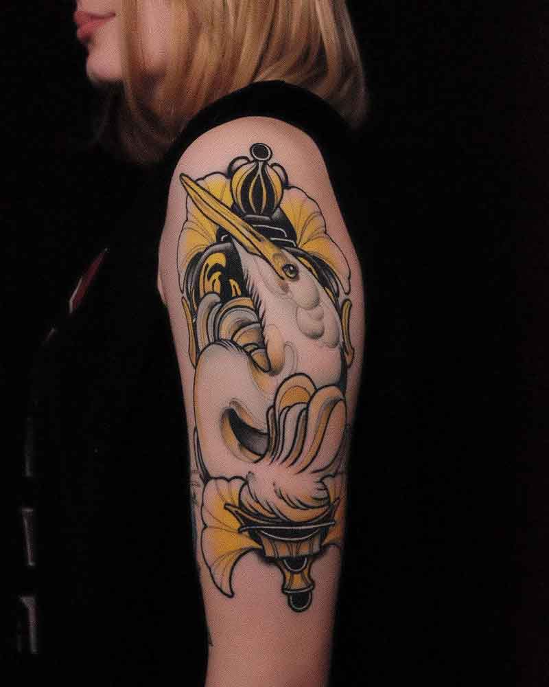 White Crane Tattoo 2