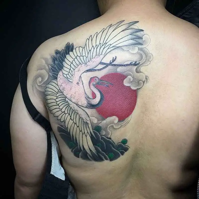 White Crane Tattoo 4