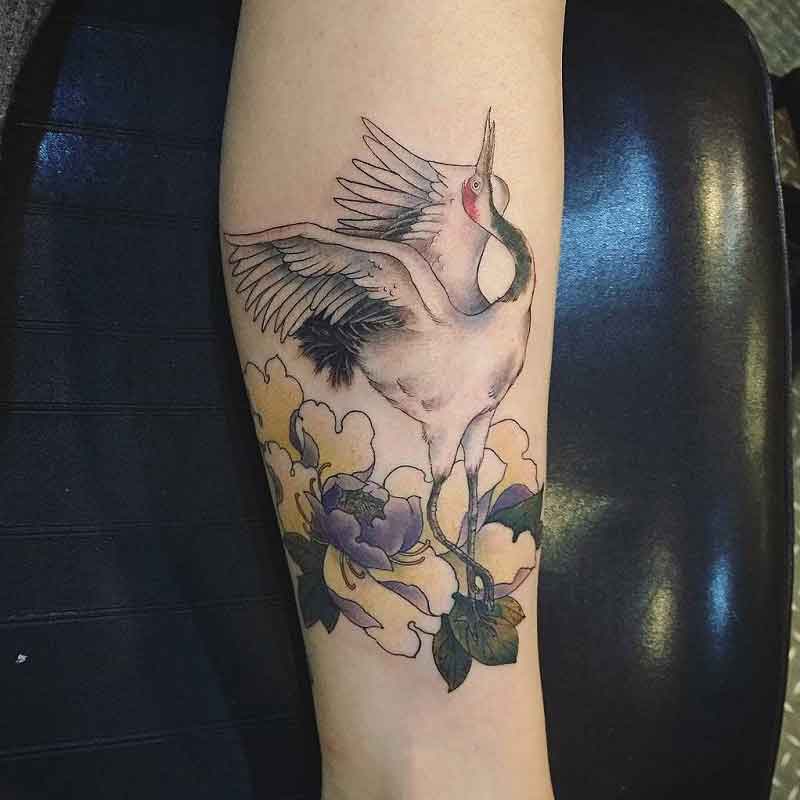 White Crane Tattoo 5