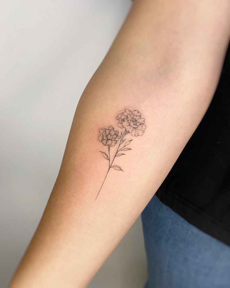 Minimalist Marigold Tattoo 2