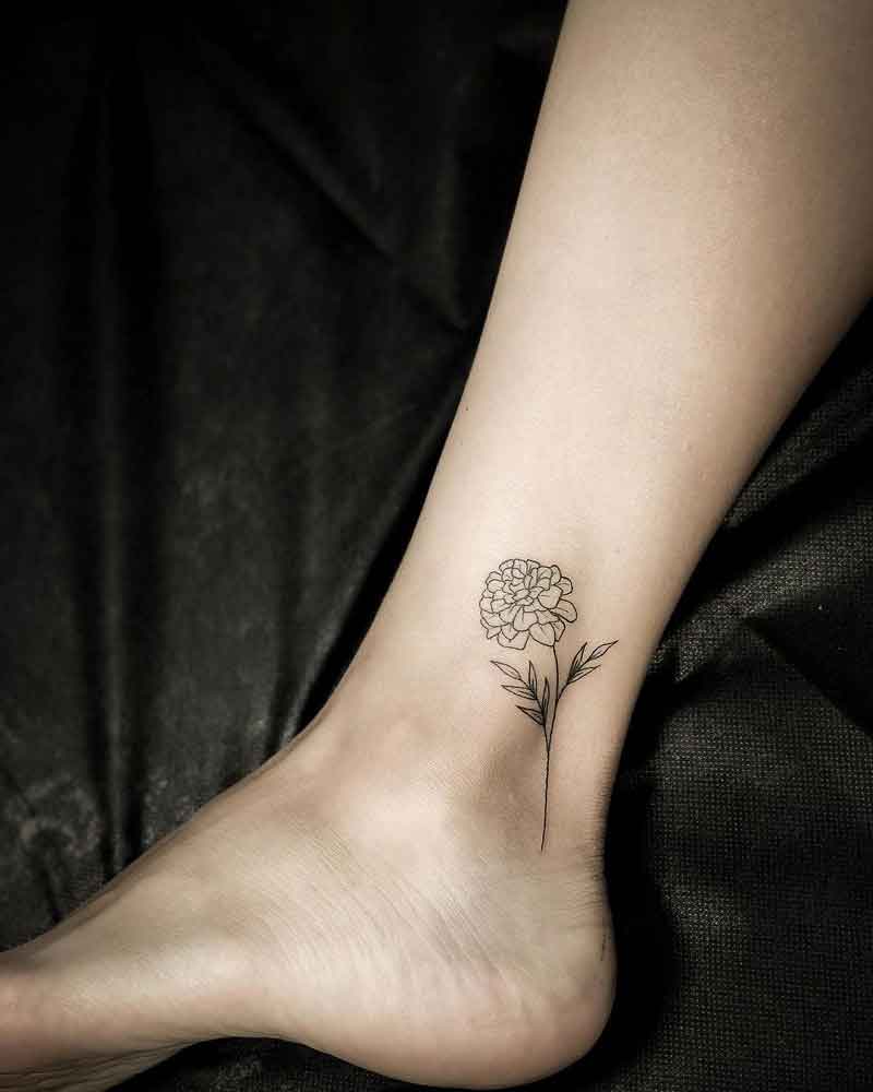 Minimalist Marigold Tattoo 3