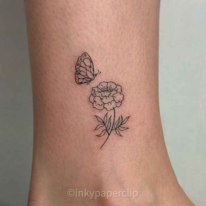 Minimalist Marigold Tattoo 4