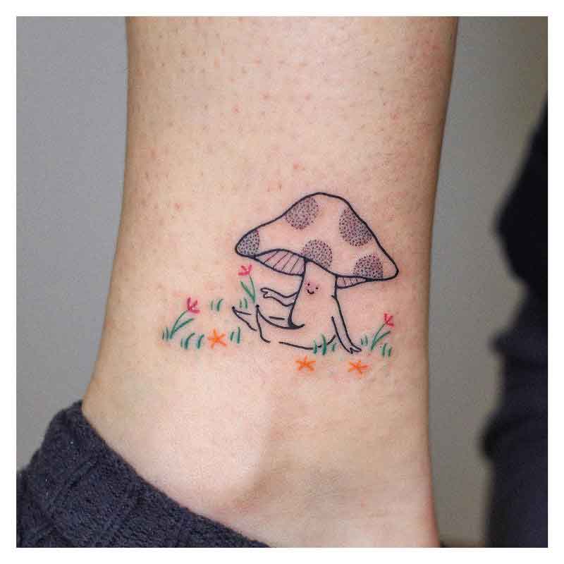 Minimalist Mushroom Tattoo 1