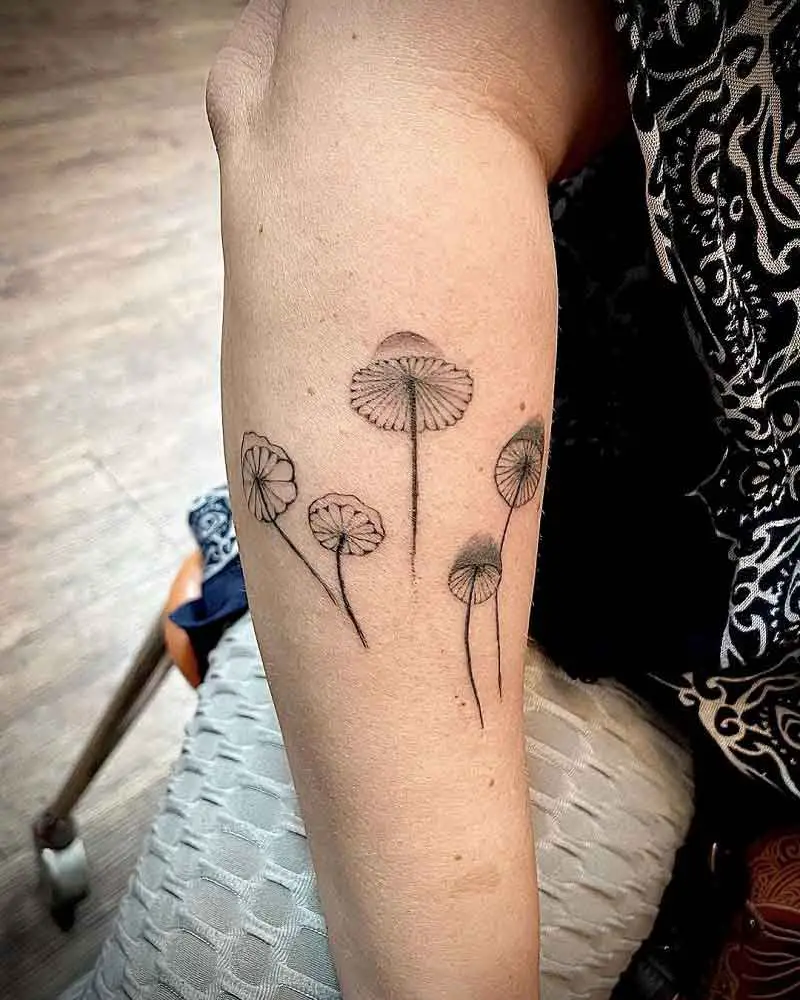 Minimalist Mushroom Tattoo 2