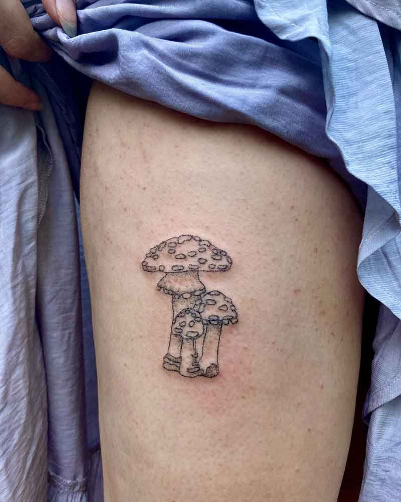 Simple Mushroom Tattoo 3