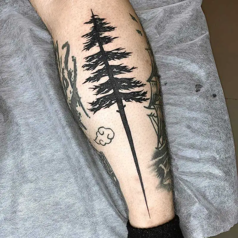 pine-tree-leg-tattoo-2