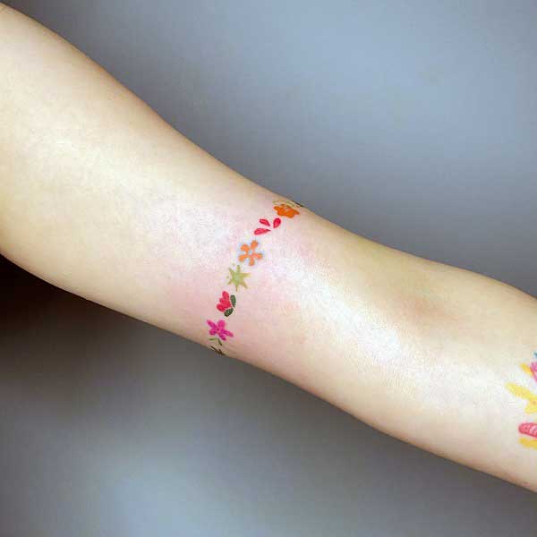 sunflower-ankle-bracelet-tattoo-2