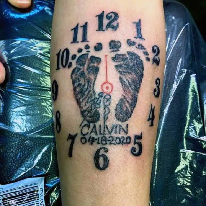 daughter-birth-clock-tattoo-40